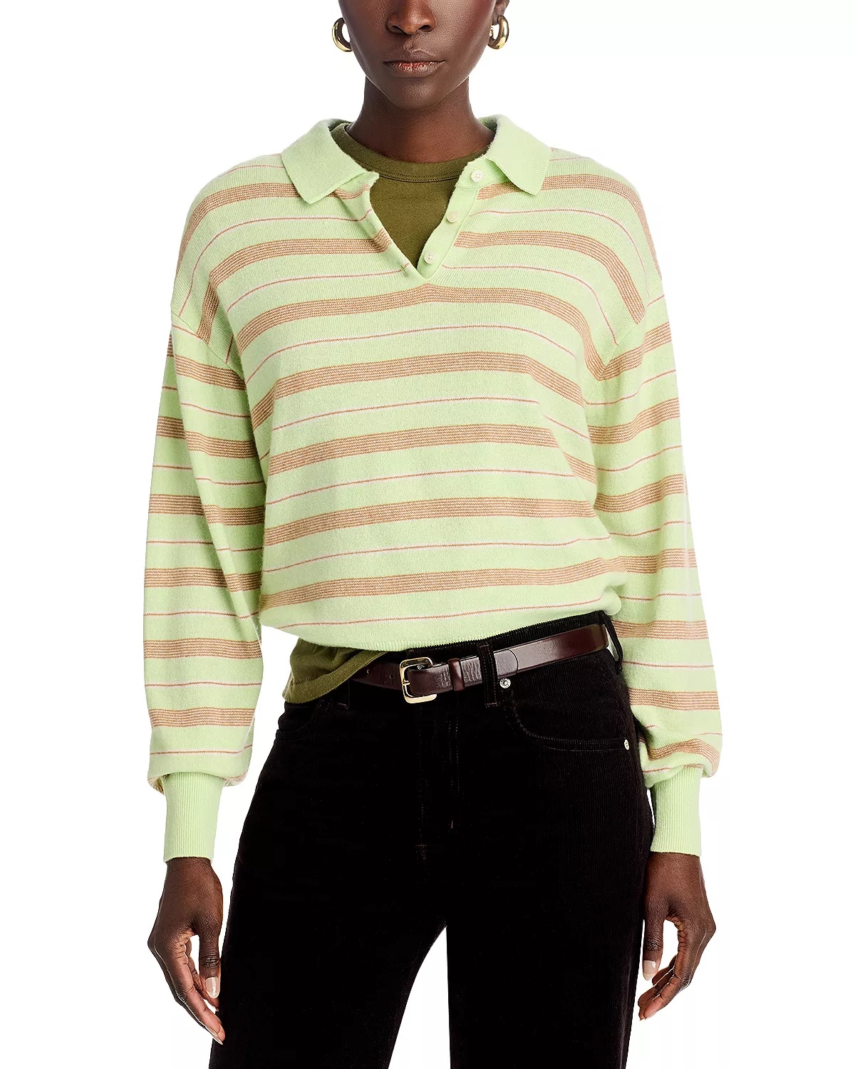 Cashmere Striped Polo Shirt - 1