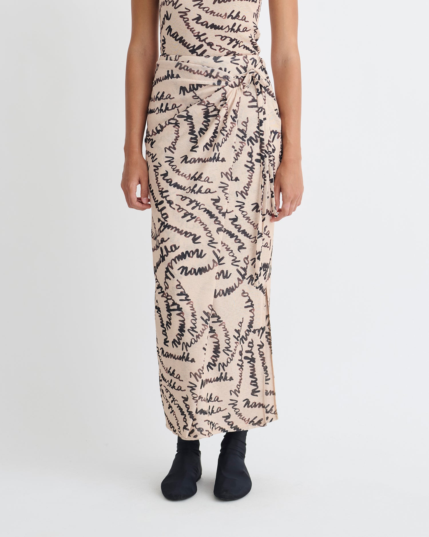 Printed Mesh-Jersey Midi Skirt - 4