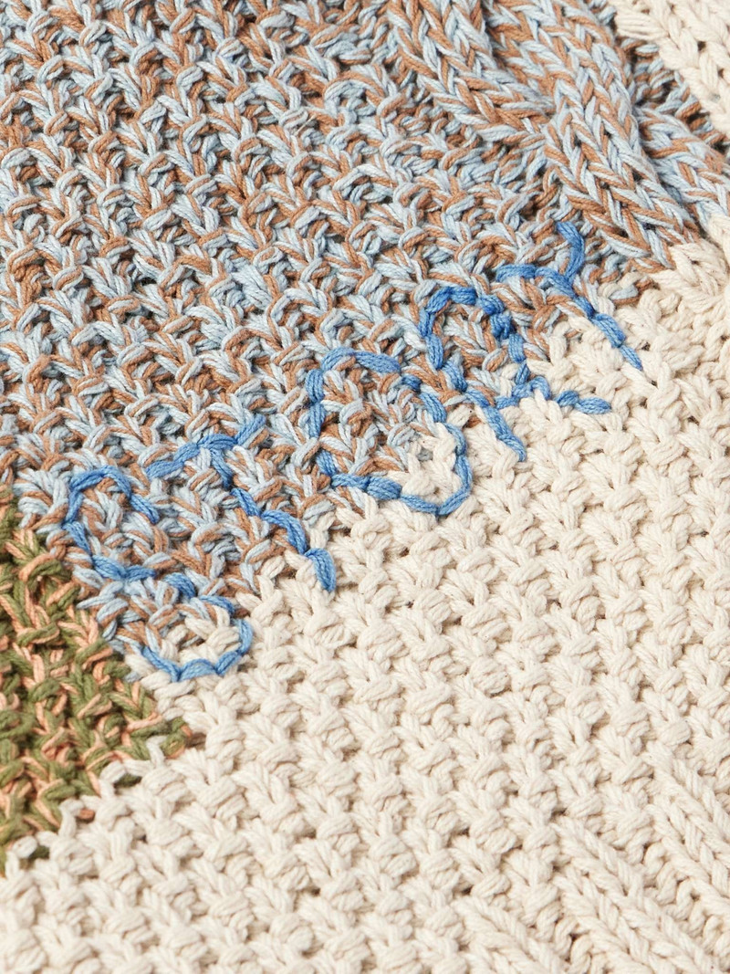 Logo-Embroidered Cable-Knit Organic Cotton Sweater 4