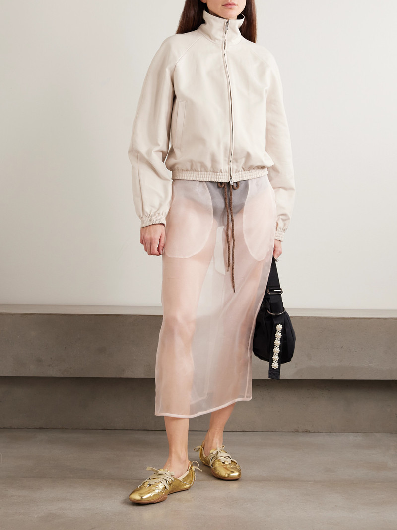 Simone Rocha Bow-detailed Silk-organza Midi Skirt outlook