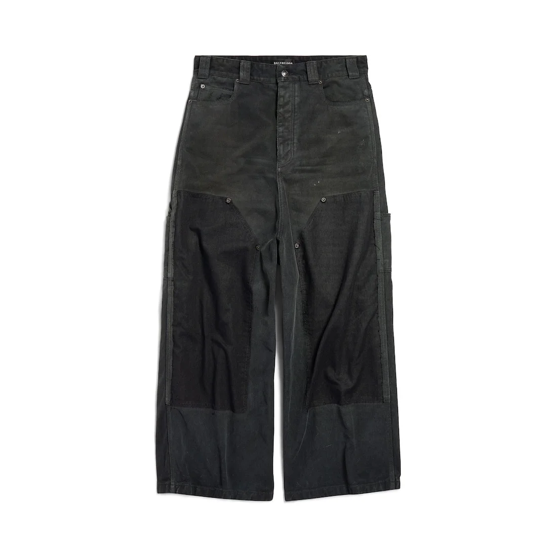 Men's Ripped Off Baggy Pants in Black/green/red - 1