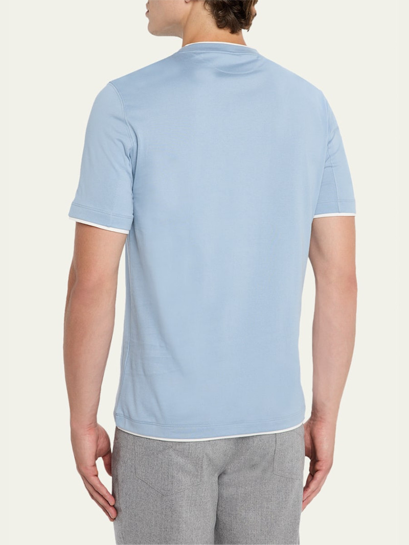 Brunello Cucinelli Men's Slim Fit Tipped T-Shirt outlook