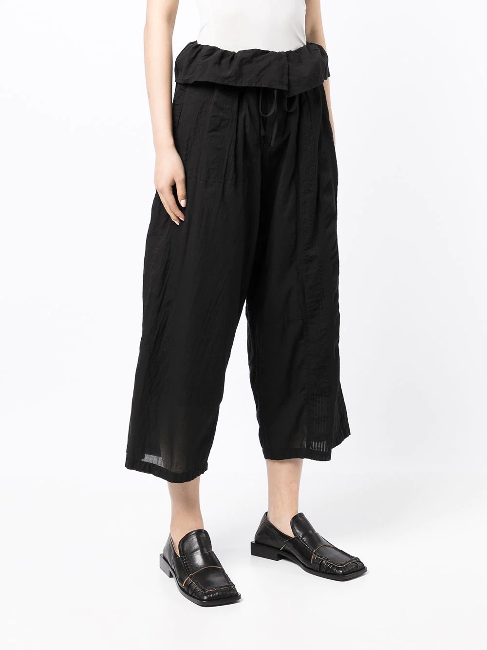cropped paperbag-waist culottes - 3