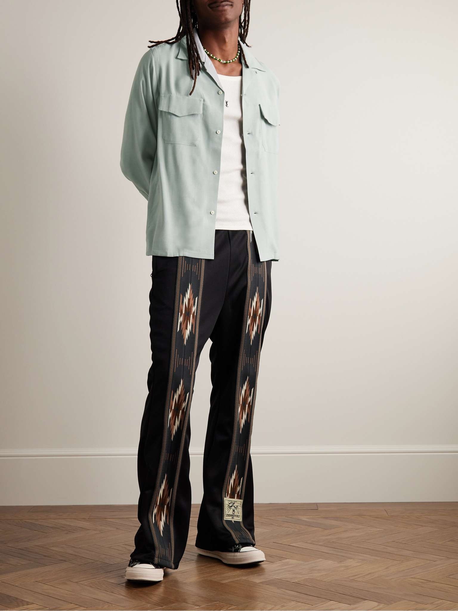 ★WAIKEI★STAR SIDE LINE JERSEY PANTS Smooth Jersey KOCHI & ZEPHYR Straight Pants (Front Line