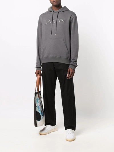 Lanvin embroidered logo hooded sweatshirt outlook