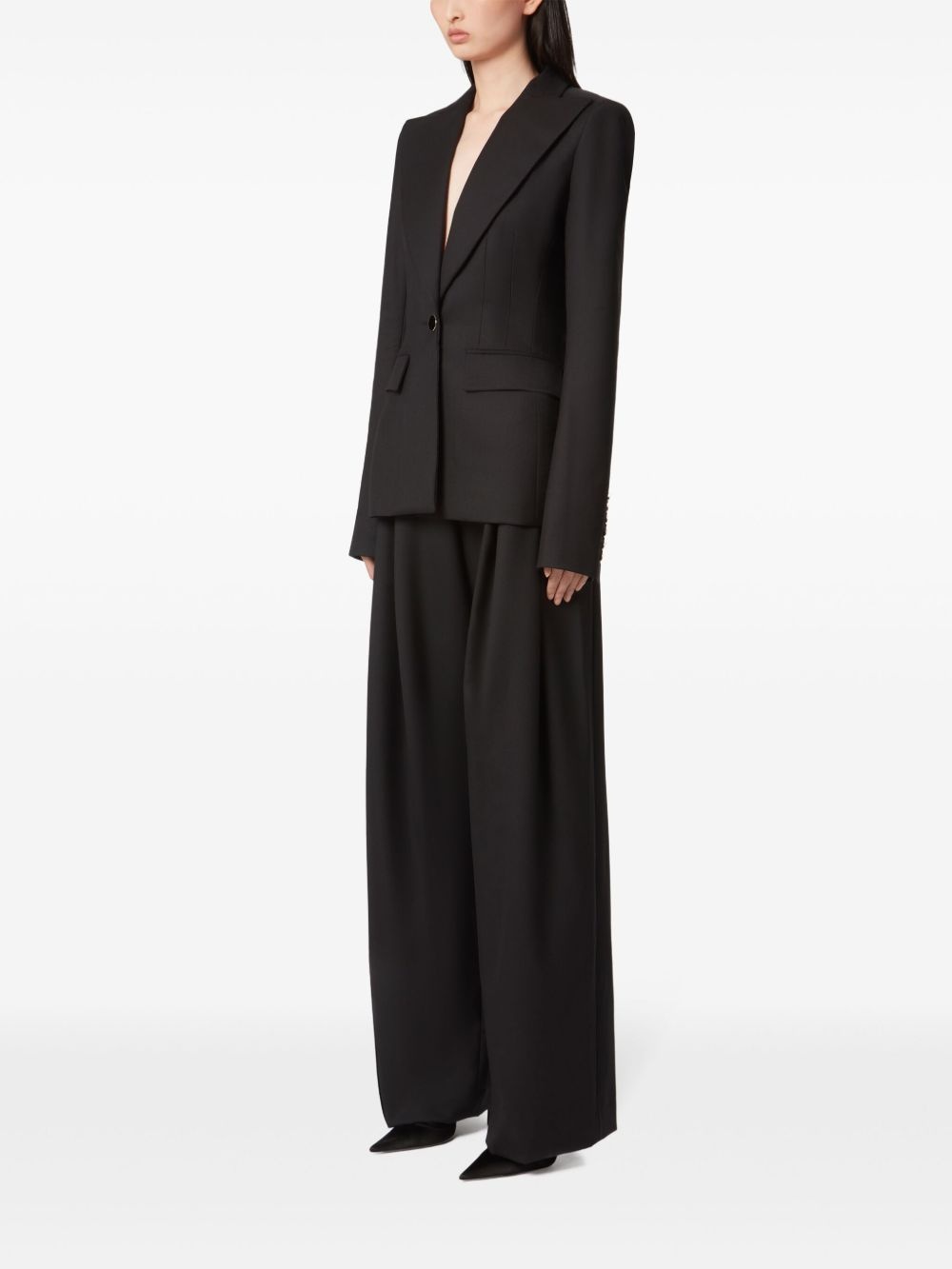 pleated wide-leg trousers - 3