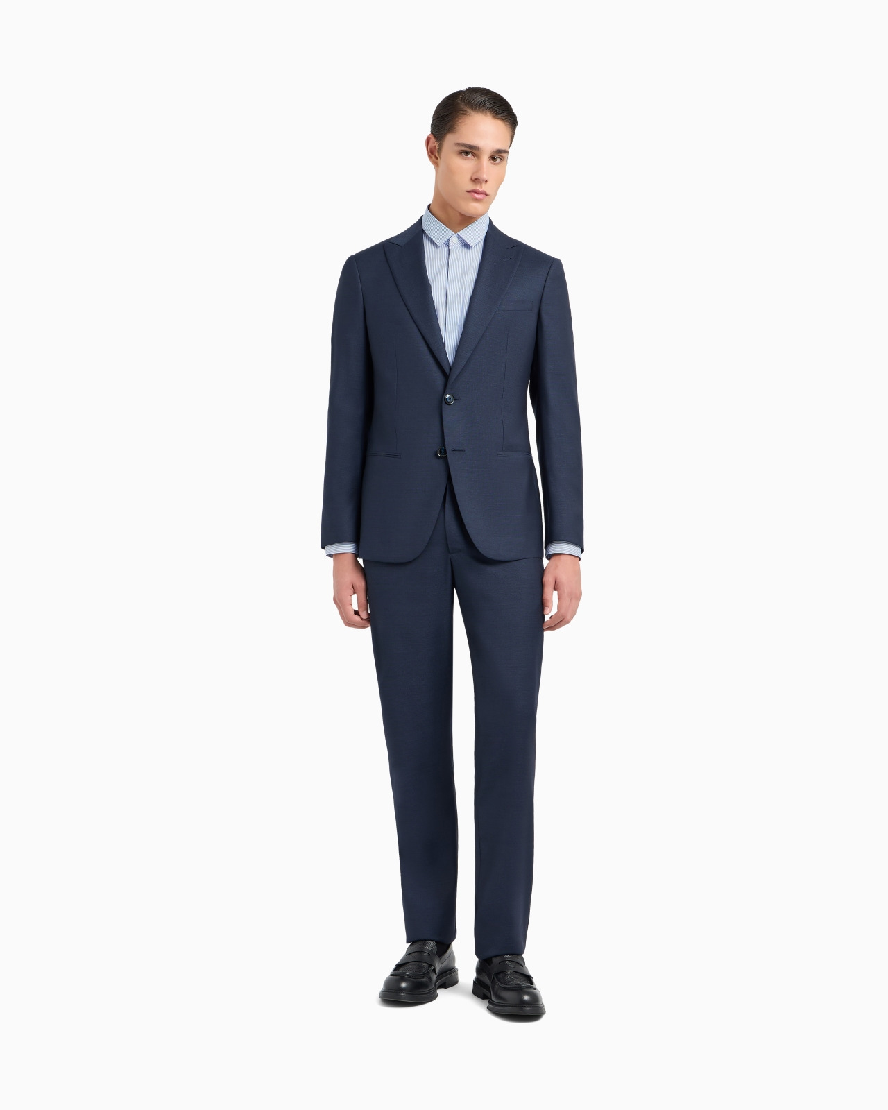 Soho Line single-breasted suit in pinpoint-effect virgin wool - 4
