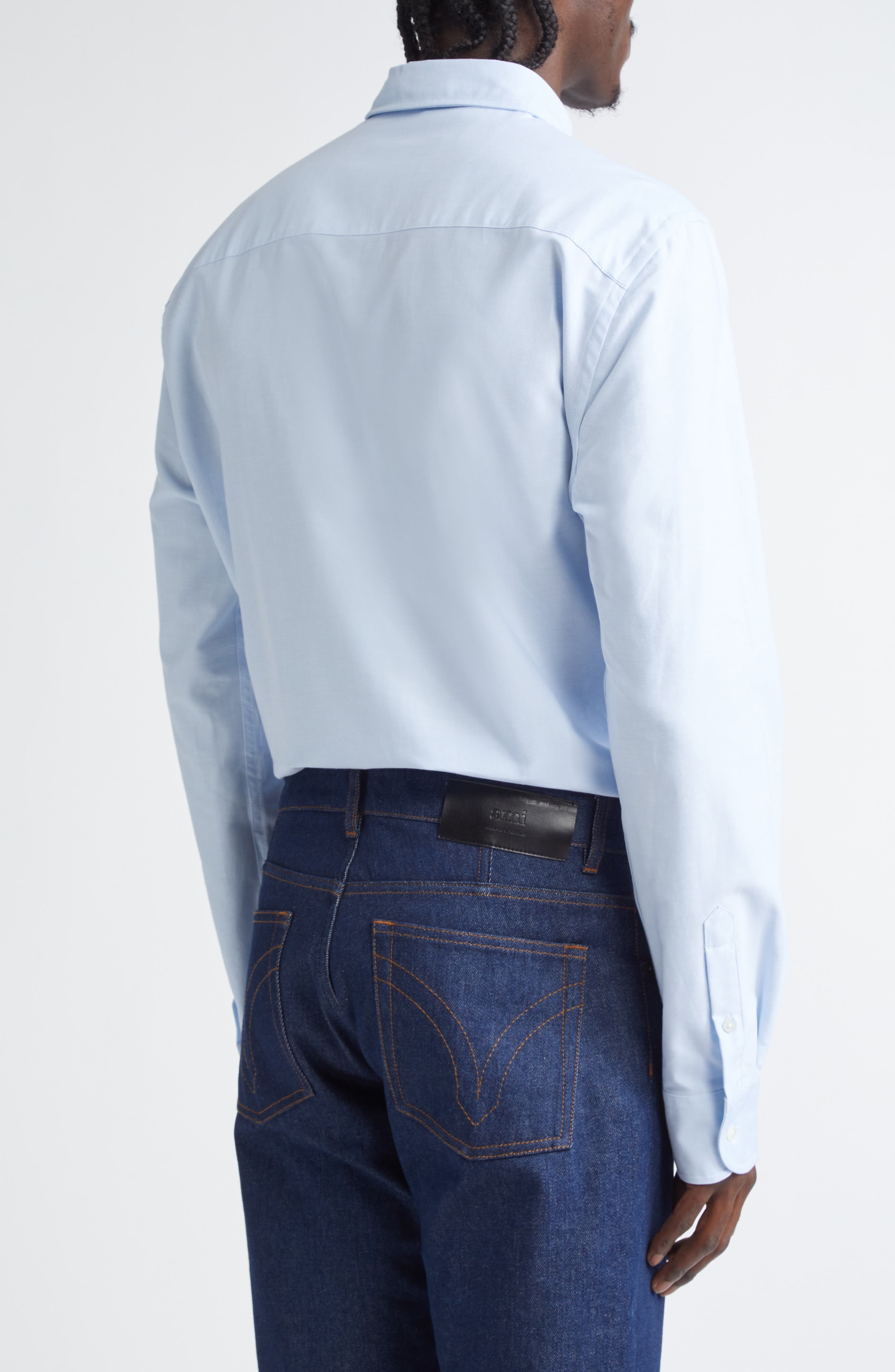 AMI PARIS Ami De Coeur Cotton Oxford Button-Down Shirt in 450 Bleu Ciel at Nordstrom - 2