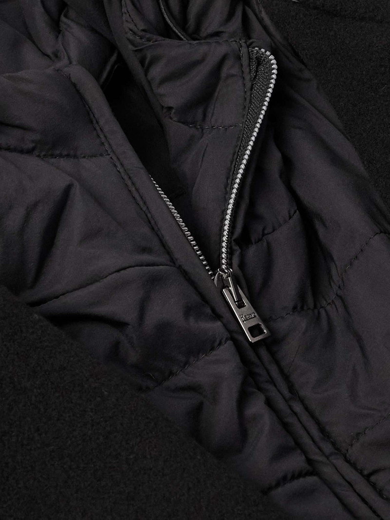 Padded Shell-Trimmed Wool-Blend Hooded Coat 5