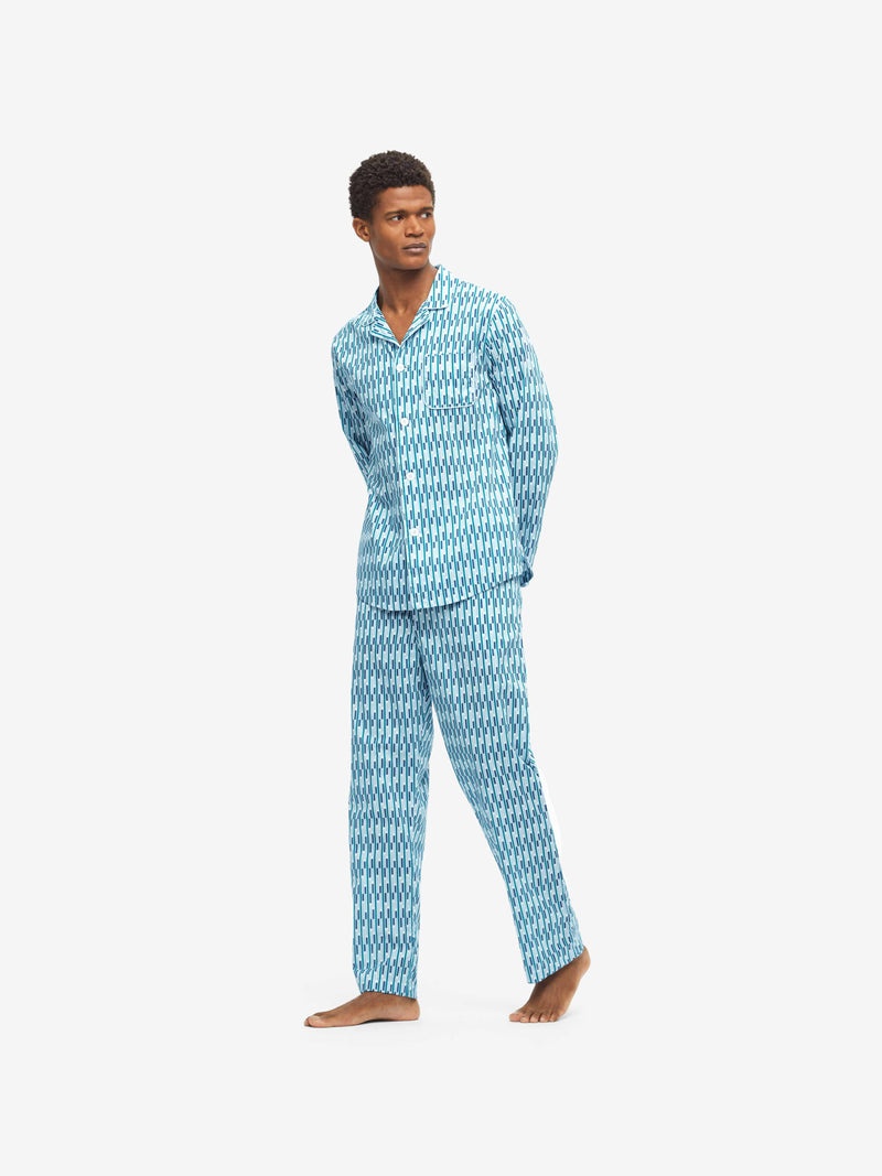 Men's Modern Fit Pyjamas Ledbury 53 Cotton Batiste Multi - 3