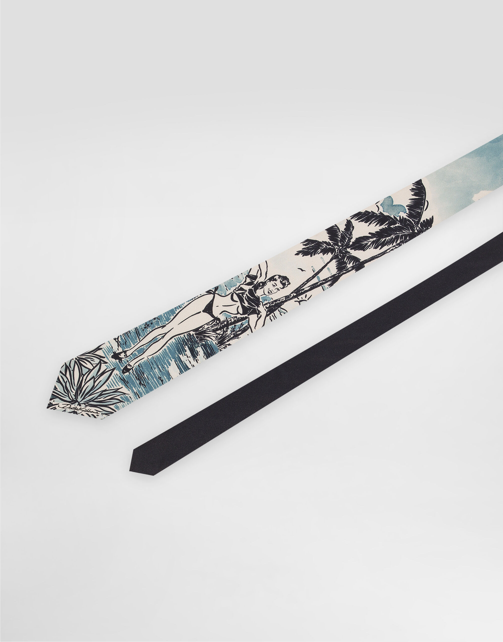Pin-up print silk tie - 3