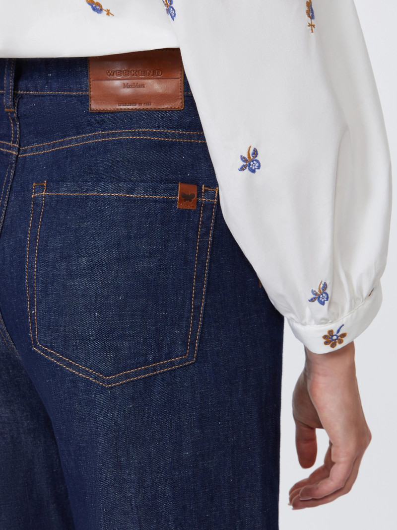 LATINO Linen and cotton denim jeans - NAVY 5
