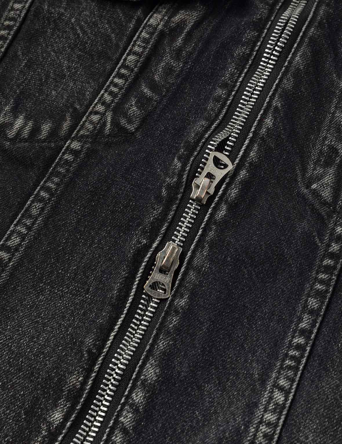 Seagull Embroidery Regular Fit Denim Rider Jacket - 9
