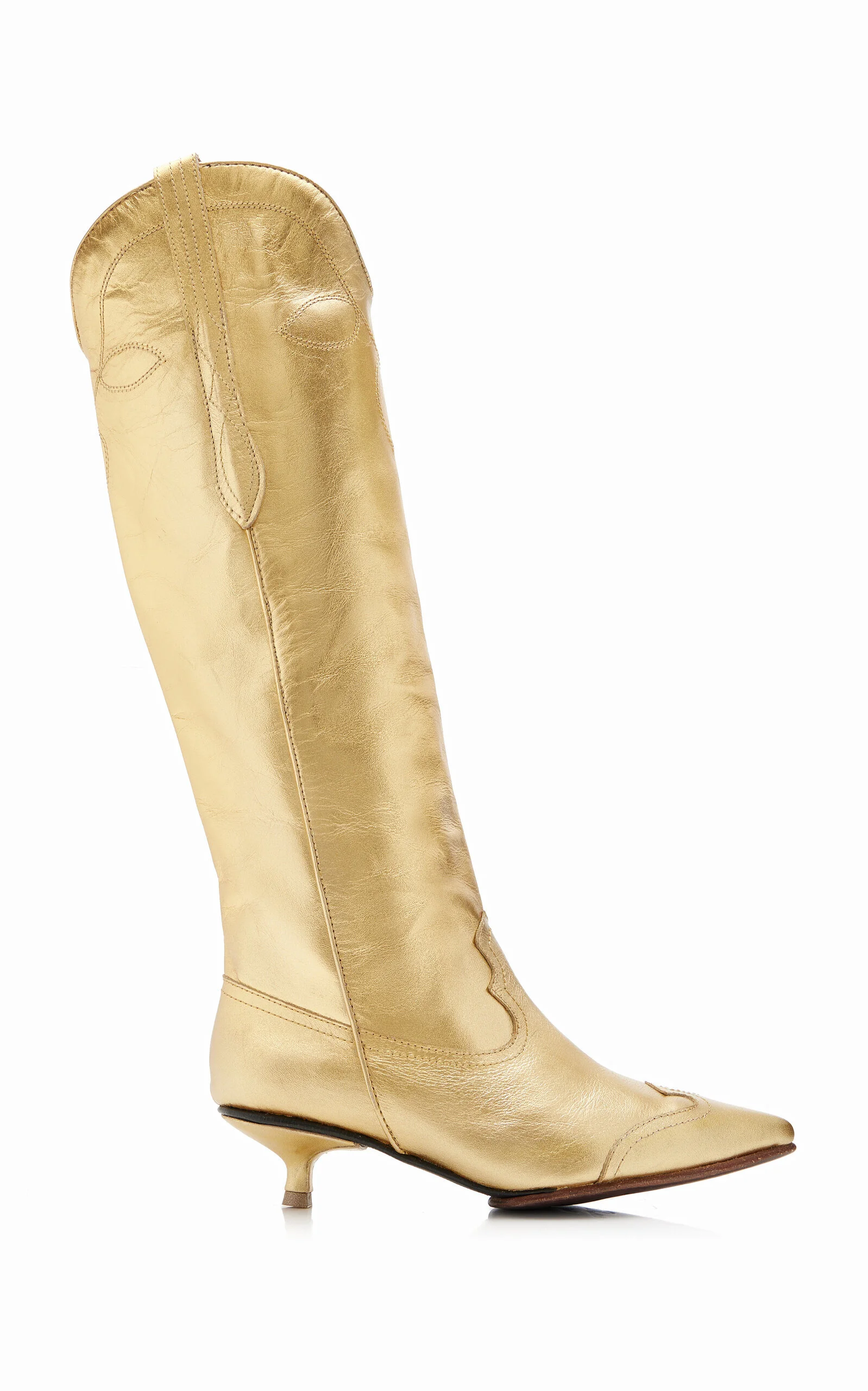 Composed Of Love Metallic Leather Boots gold - 1