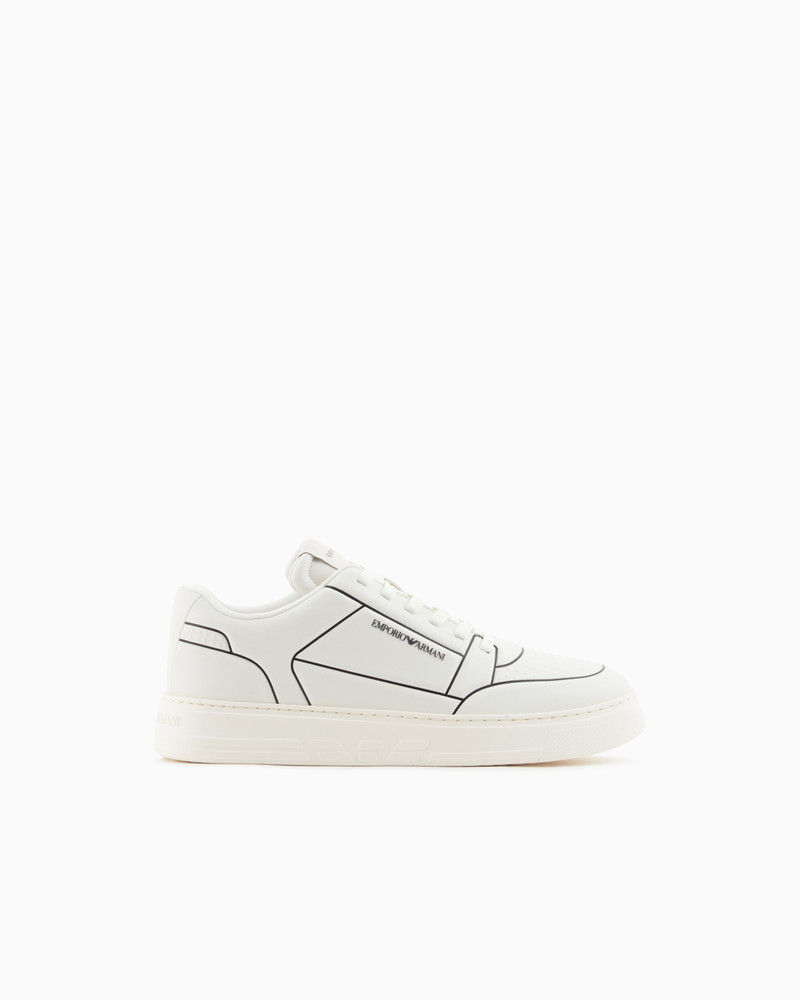 LEATHER SNEAKERS WITH AN EMBOSSED PRINT 1
