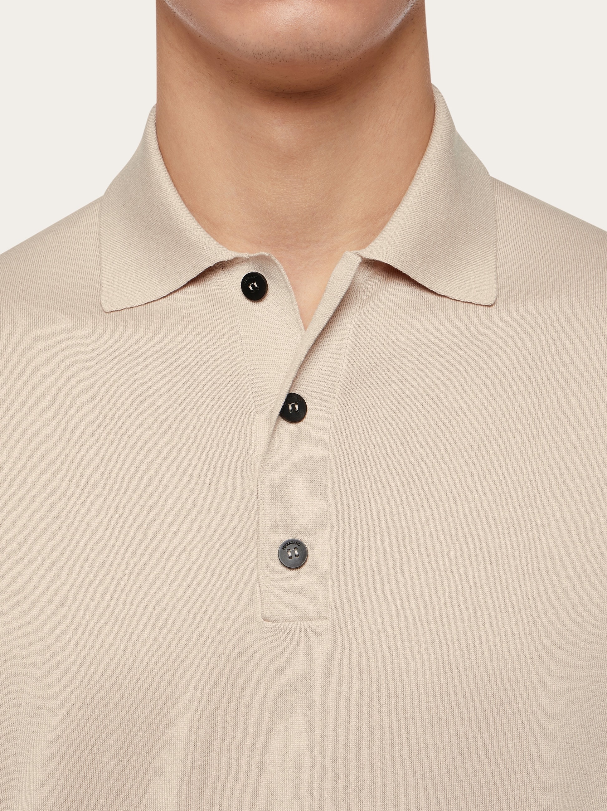 Short sleeved silk blend polo shirt - 5