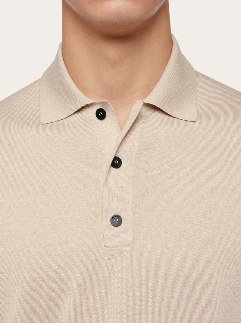 Short sleeved silk blend polo shirt 5