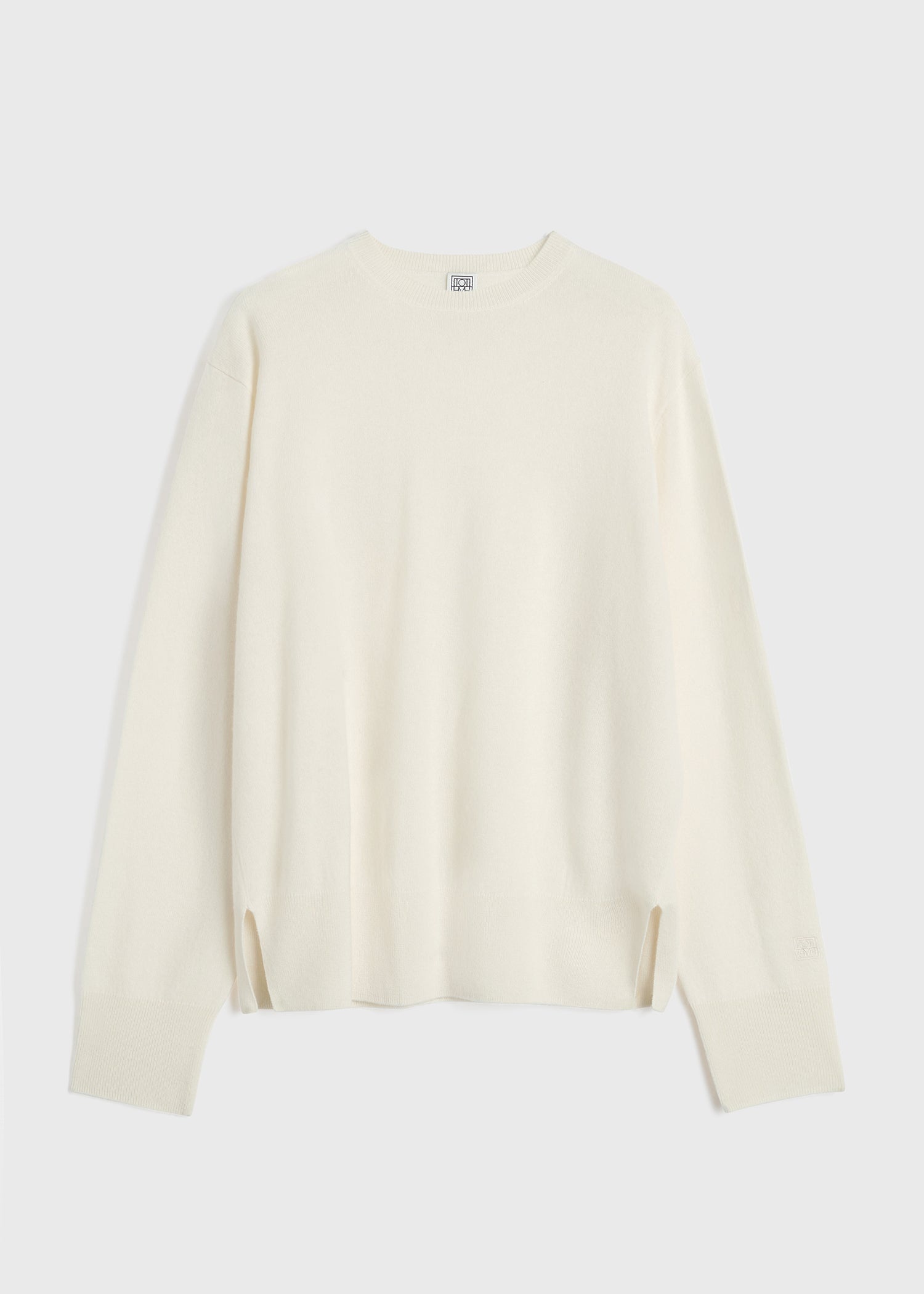 Crew-neck cashmere knit meringue - 1