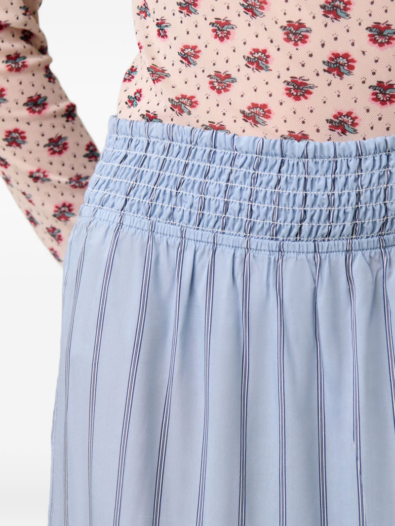 striped ruffled-tiers A-line skirt 6