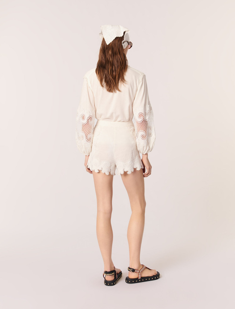 Embroidered floral shorts 4