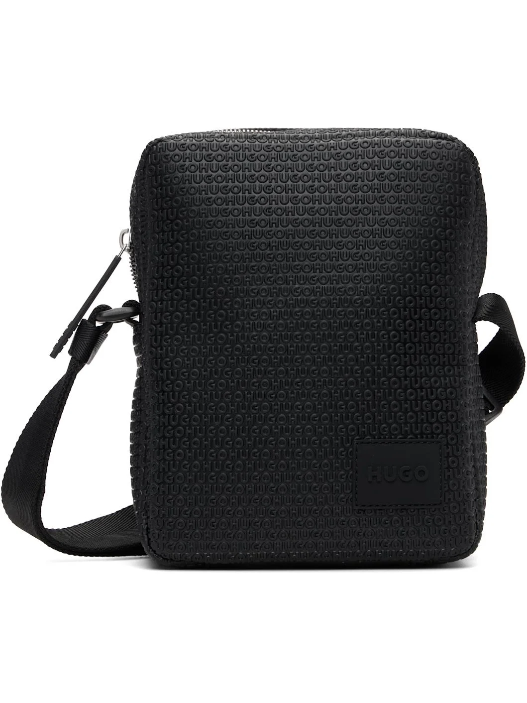 Black Embossed-Logo Bag - 1