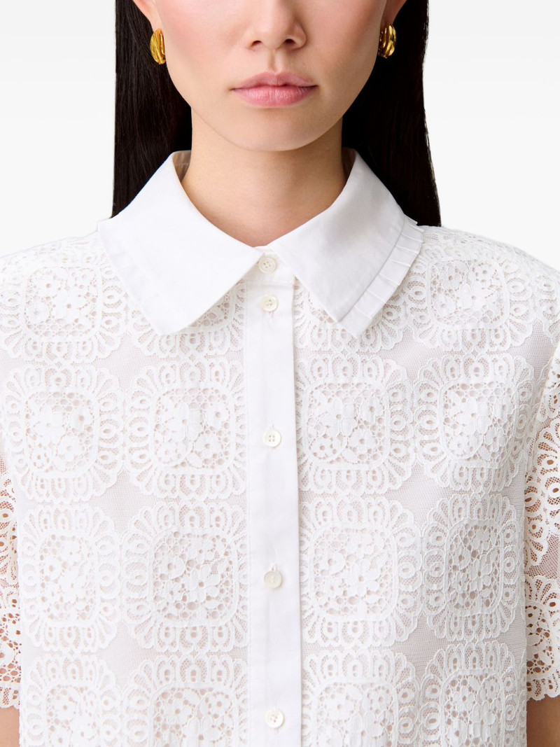 lace-embellishment drawstring shirt 5