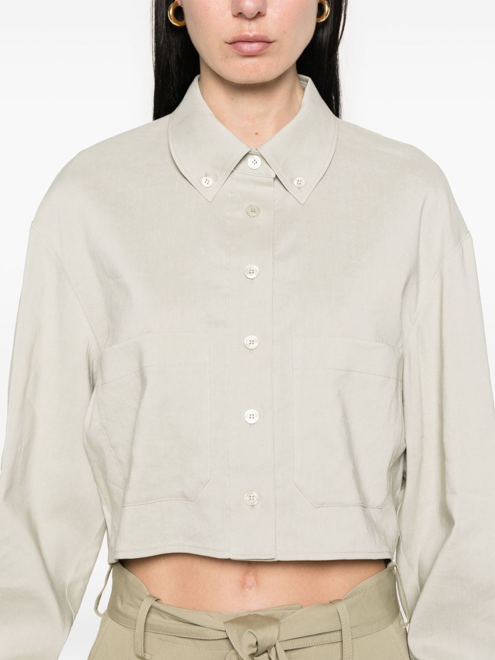 pocket cropped shirt - 5