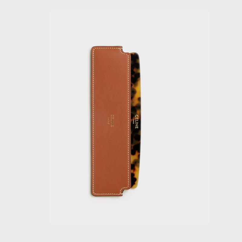 Hair Comb with Case in Natural Calfskin 1