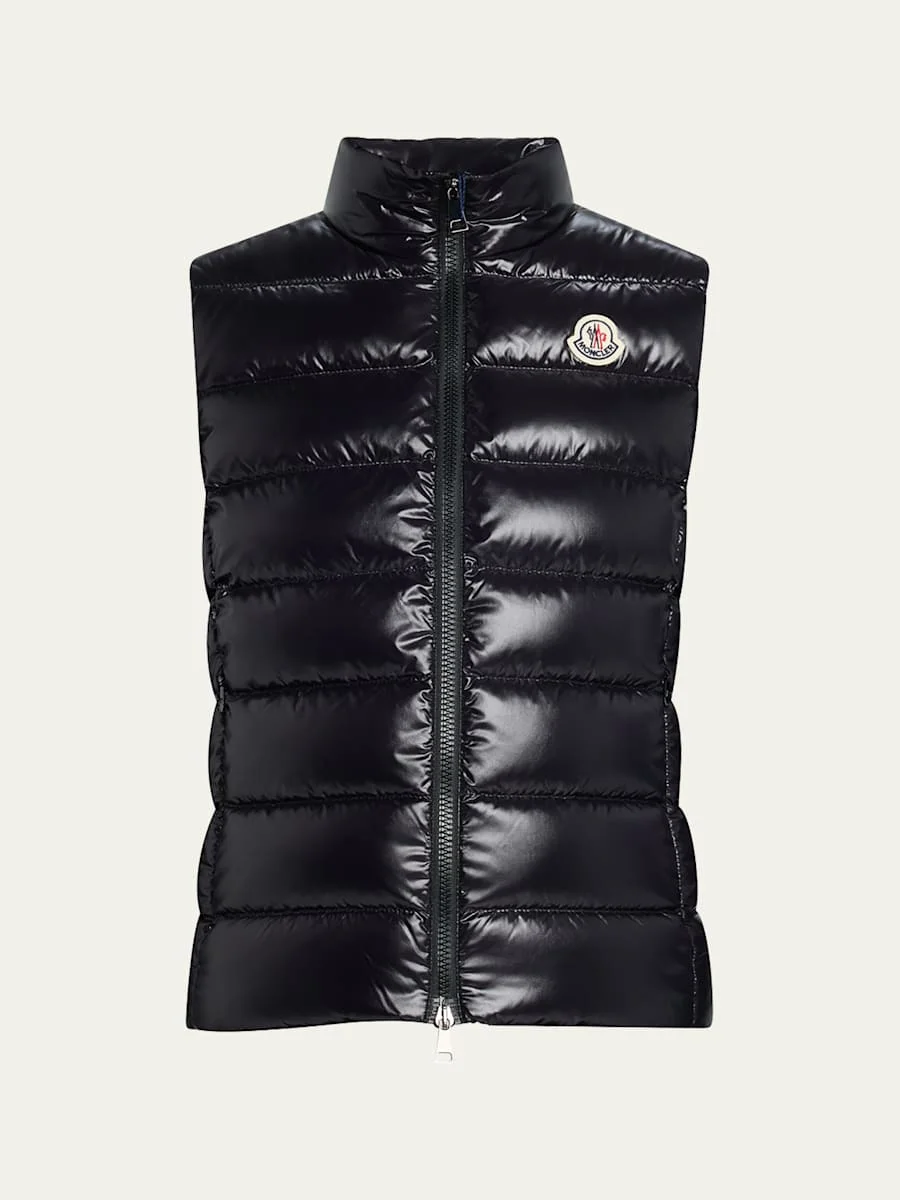 Ghany Shiny Quilted Puffer Vest - 1