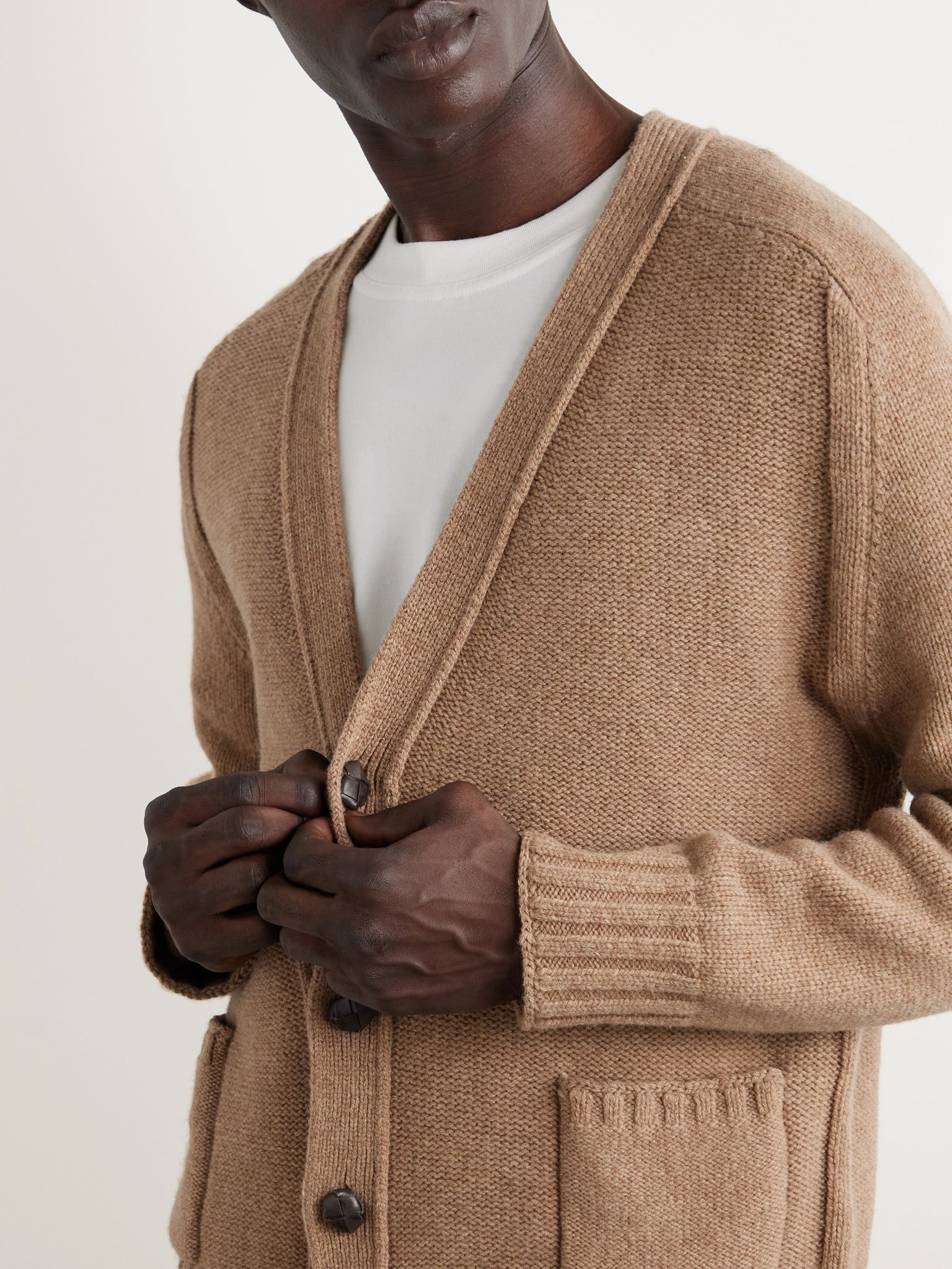 Wool Cardigan Camel - 5