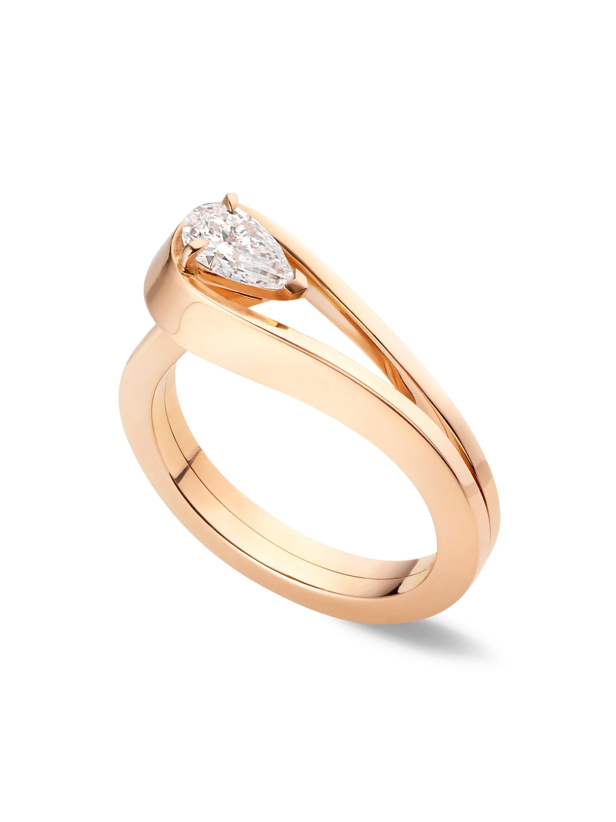 Women's Serti Inversé 18K Rose Gold & Diamond Ring - 1