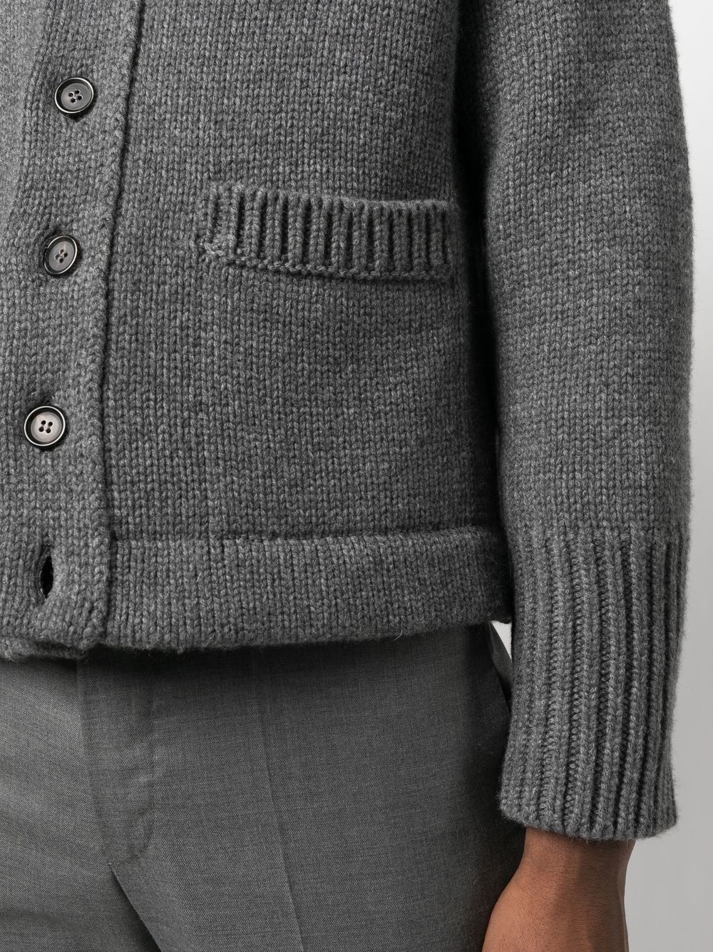 shawl-collar knit cardigan - 5
