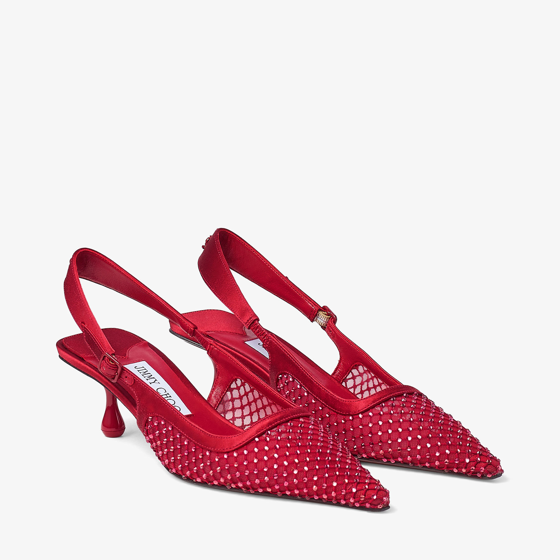 Amel 50
Ruby Red Crystal Mesh and Satin Pumps - 2