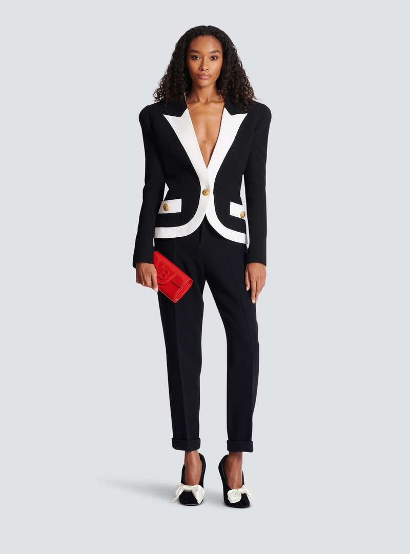 Balmain Two-tone crepe jacket outlook