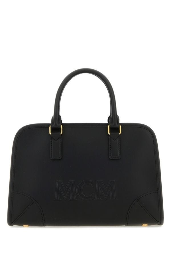 Black leather Aren Boston Medium handbag - 1