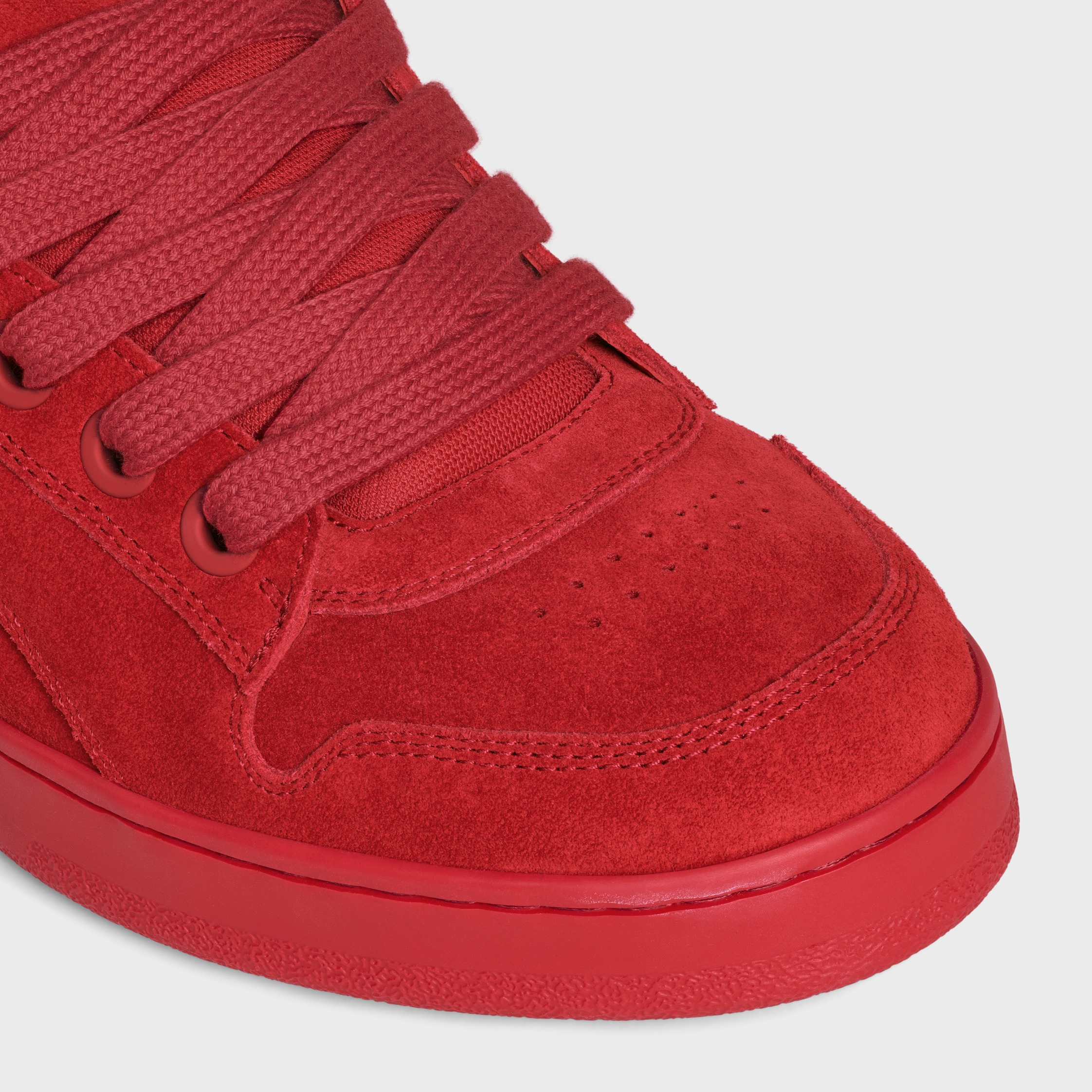 CELINE HUNTINGTON LOW LACE-UP SNEAKER IN SUEDE CALFSKIN AND MESH - 4