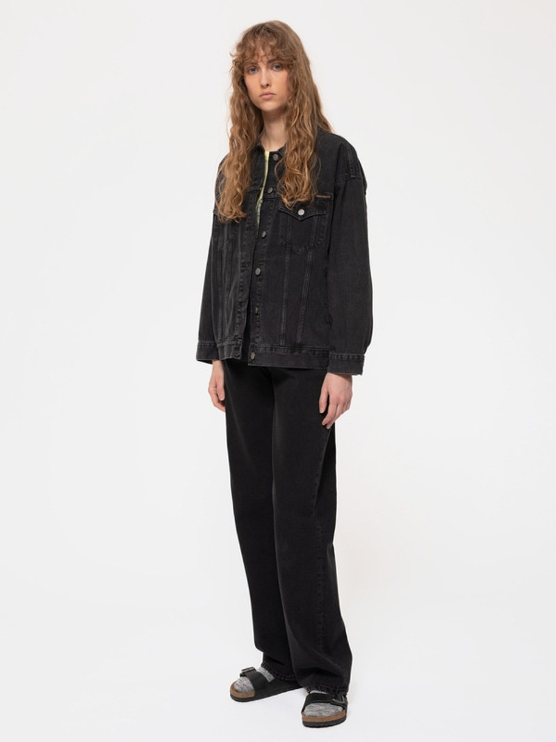 Nudie Jeans Elin Black Trace Denim Jacket outlook