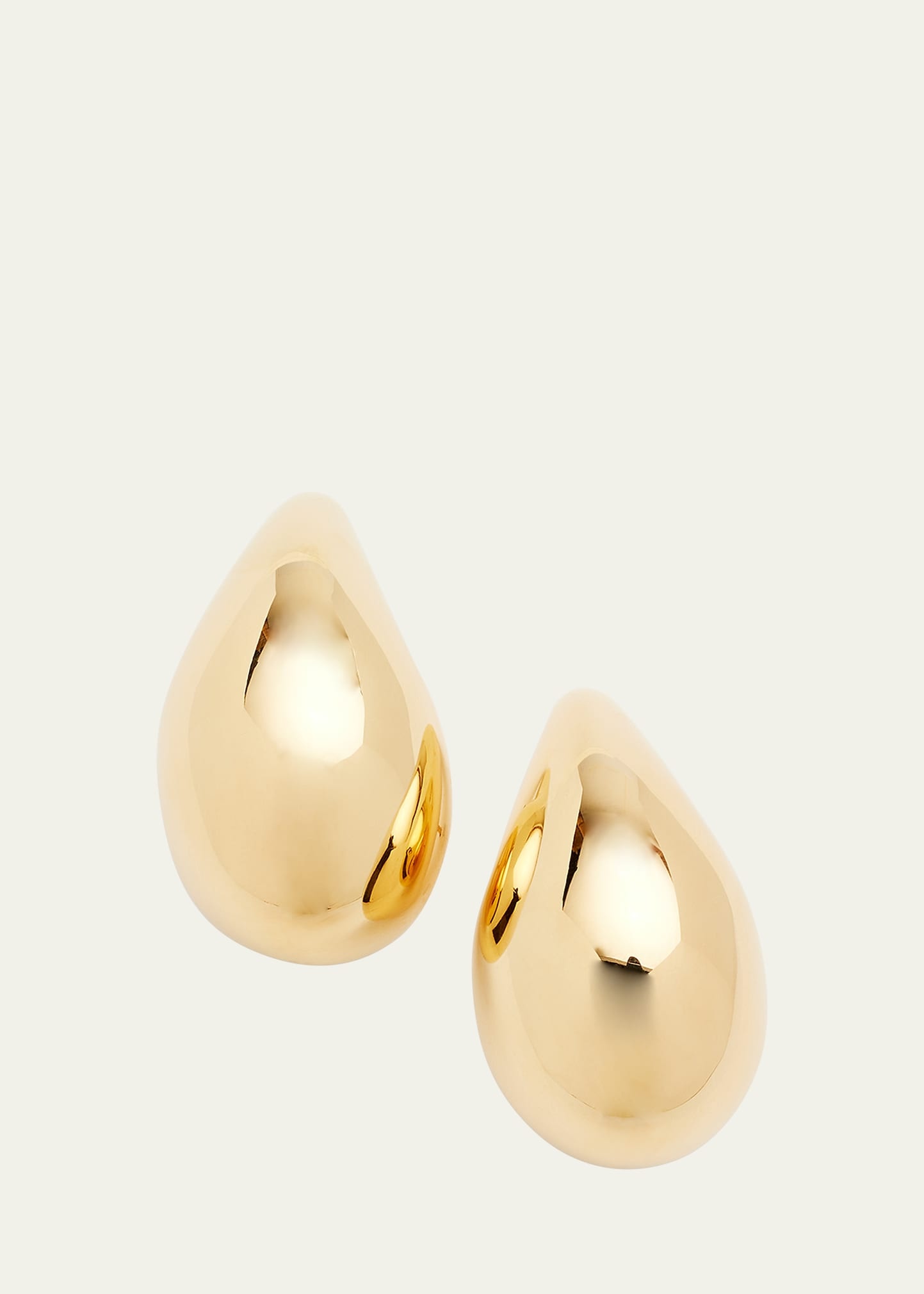 Drop-Shaped Earrings, Gold - 1