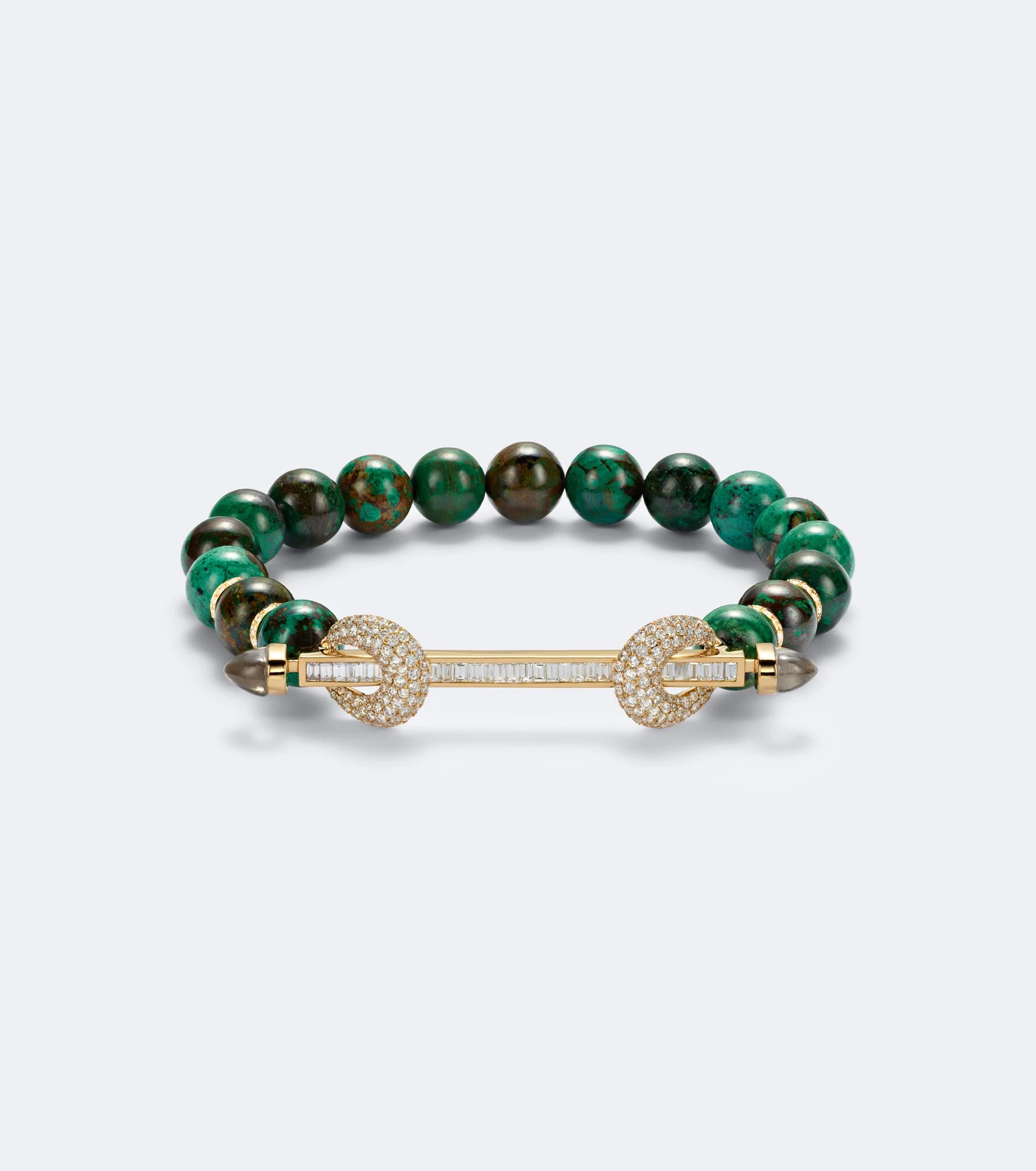 Chakra 18kt gold beaded bracelet with gemstones - 1