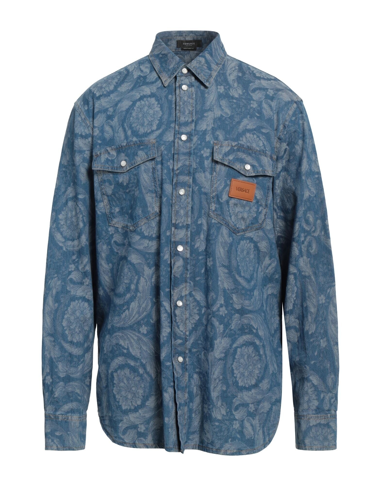 Blue Men's Denim Shirt - 1