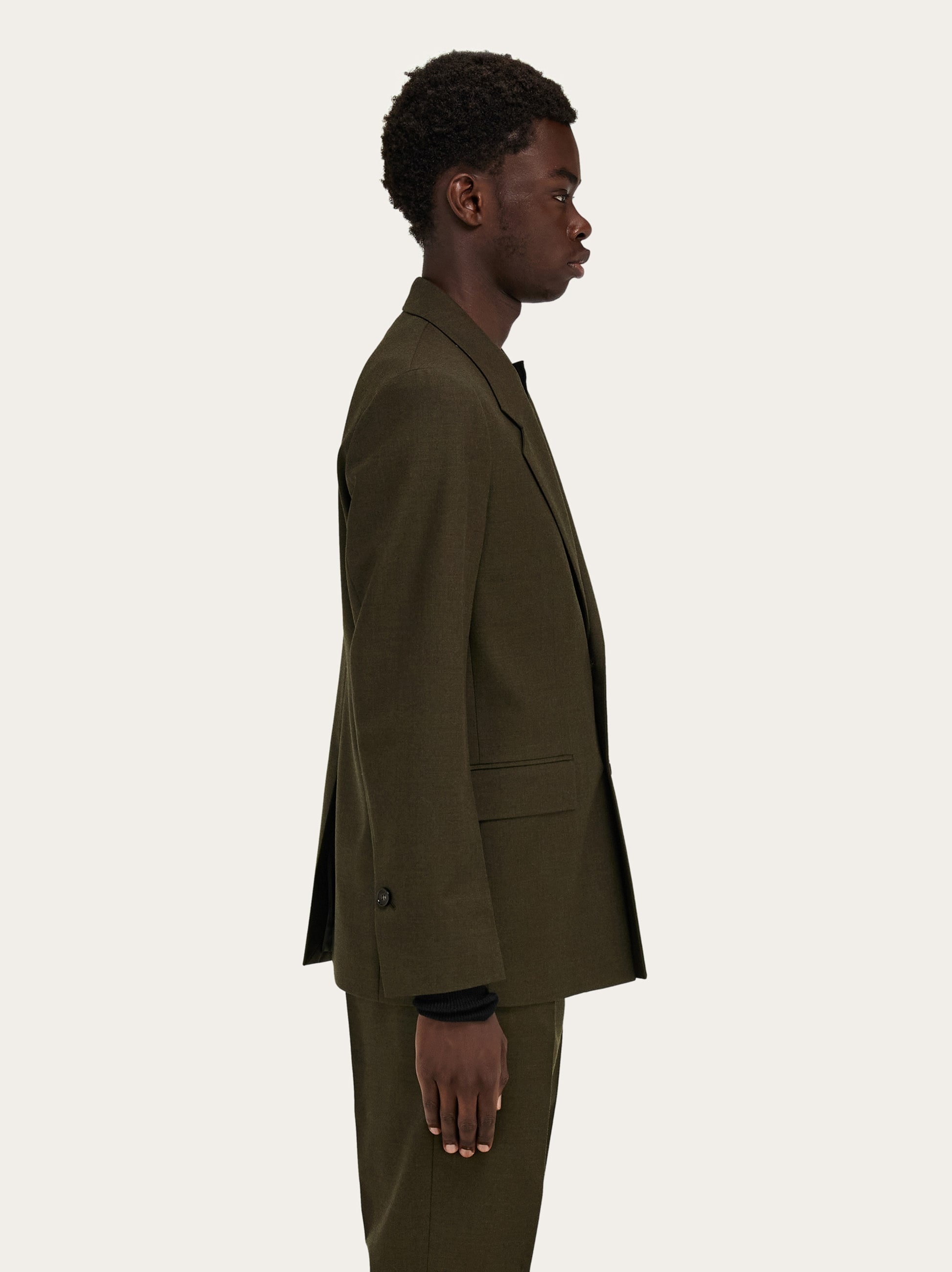 Single-breasted blazer with removable belt - 3