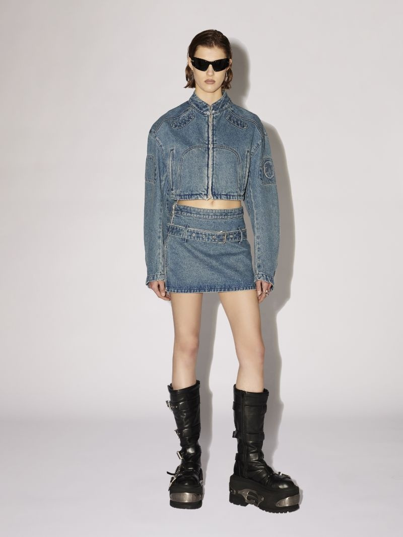 Ambush CROPPED DENIM BIKER JACKET outlook