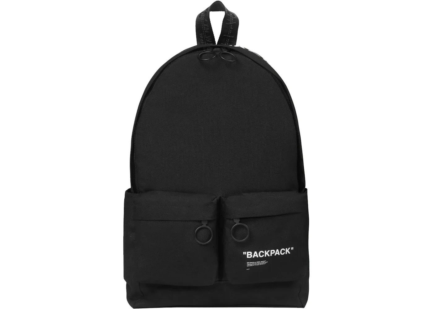 OFF-WHITE Slogan-Print Backpack Black/White - 1