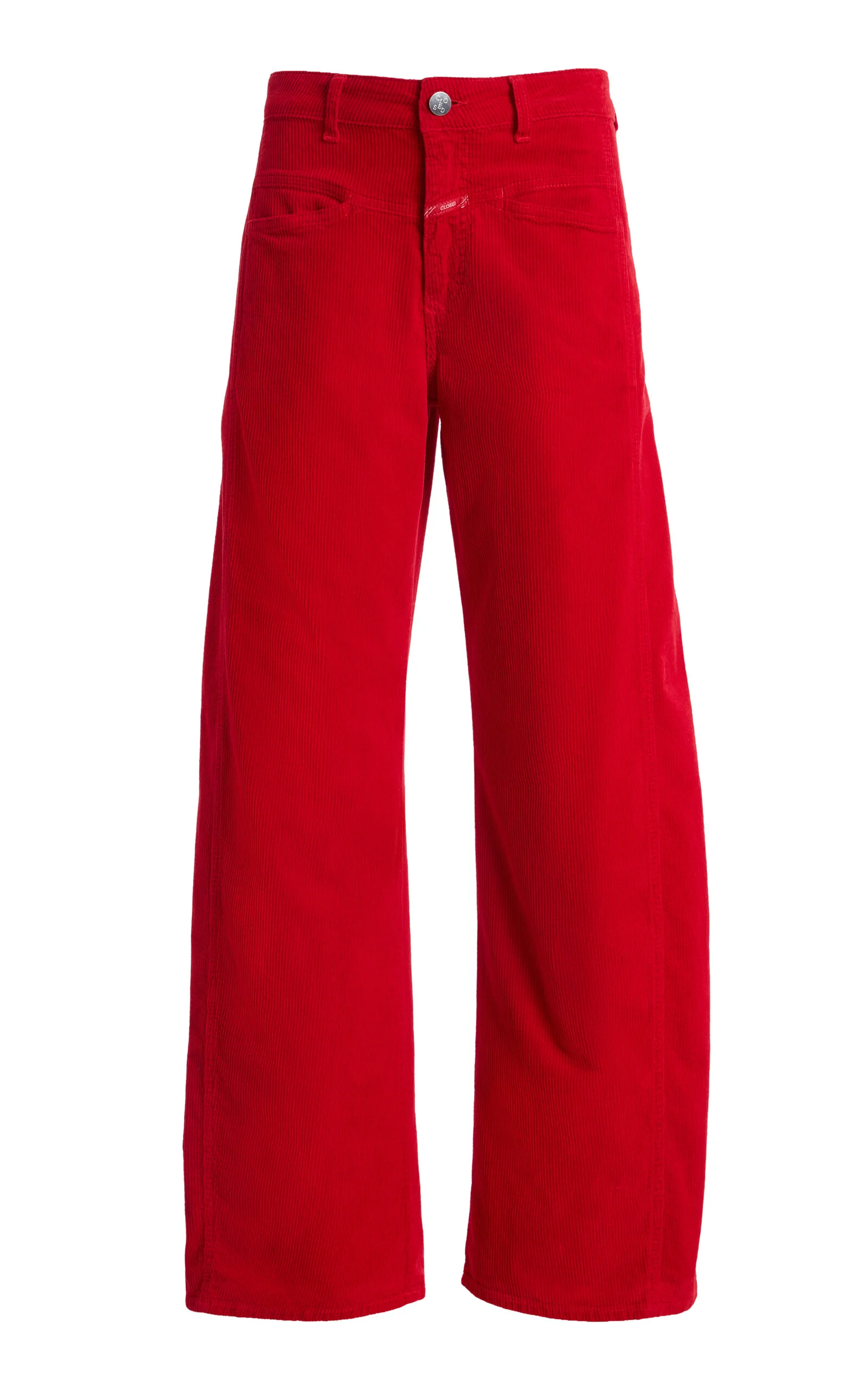 Tori-X Stretch-Corduroy Mid-Rise Barrel-Leg Jeans - 1