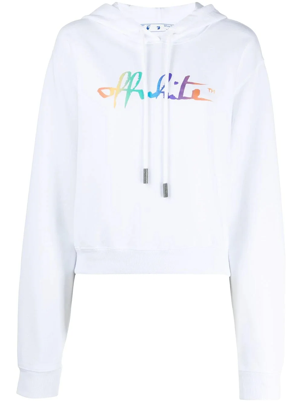 Rainbow logo print cropped hoodie - 1