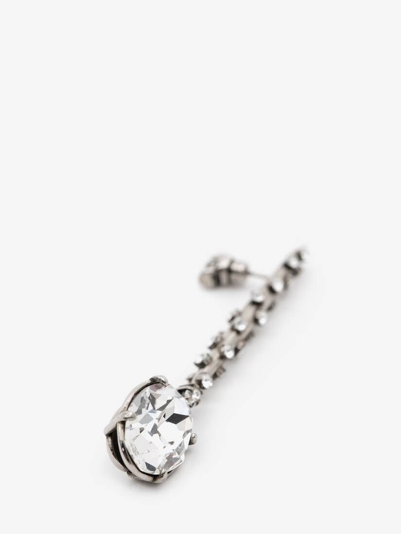 Embellished Stick Earrings in Antique Silver - 4
