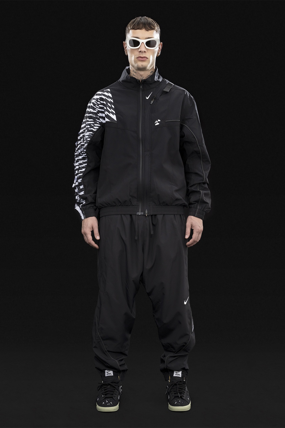 GGG-J2-011 Nike® Acronym® Track Jacket Woven Black/Black/White/Black - 2