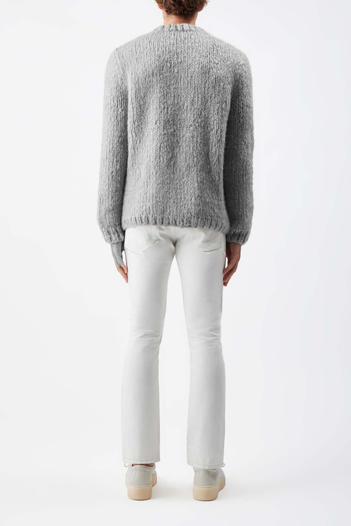 Lawrence Knit Sweater in Heather Grey Welfat Cashmere - 4