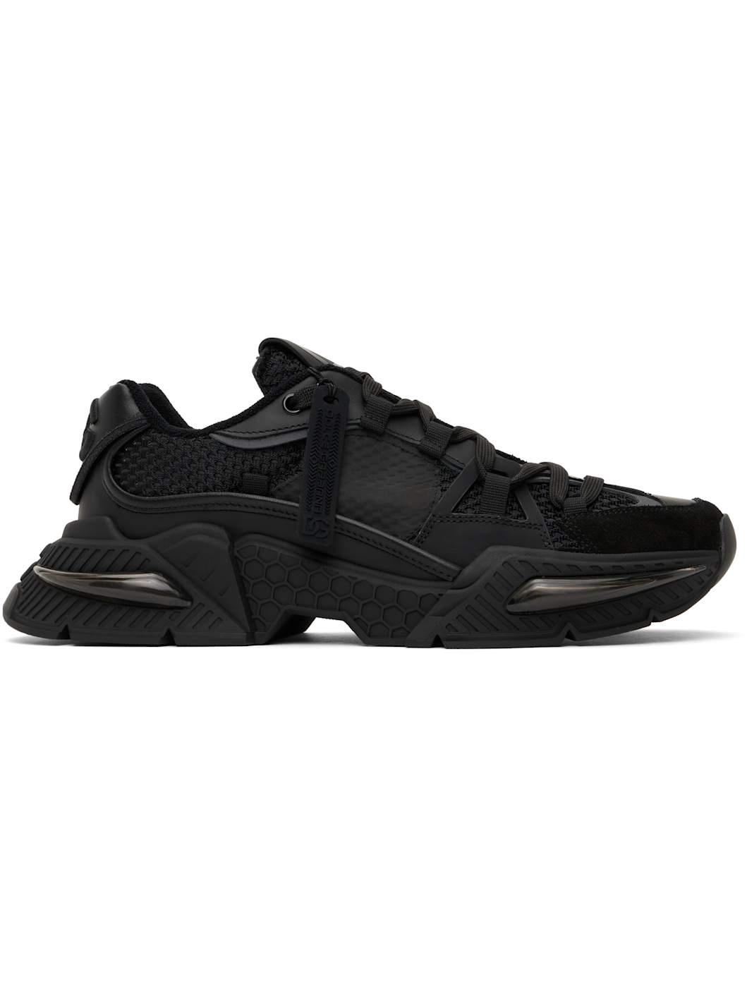 Black Mixed-Material Airmaster Sneakers - 1
