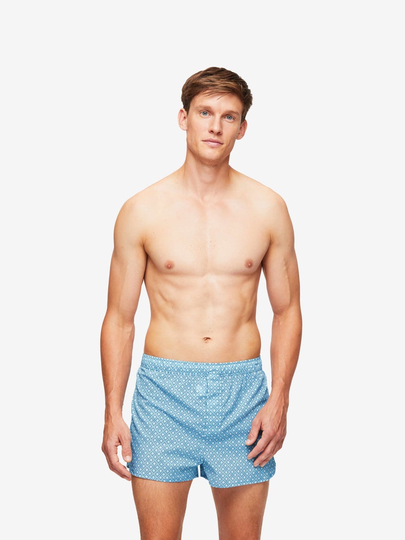 Men's Modern Fit Boxers Ledbury 56 Cotton Batiste Blue - 5